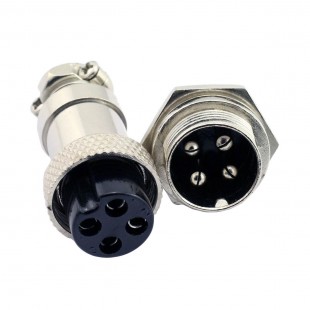 کانکتور فلزی نظامی 4 پین قطر 16 میلی متری GX16-4 Connector