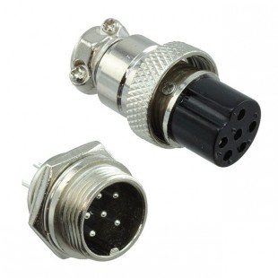 کانکتور فلزی نظامی 6 پین قطر 16 میلی متری GX16-6 Connector 