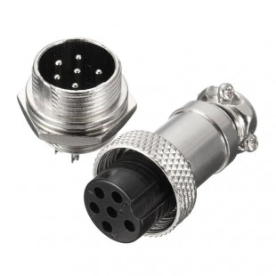 کانکتور فلزی نظامی 6 پین قطر 16 میلی متری GX16-6 Connector 