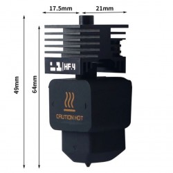 Hotend با نازل استیل سخت شده 0.2mm شرکت Bambu Lab خانواده A1/H2/P2 جریان بالا