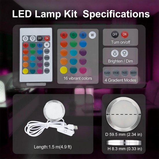 کیت روشنایی RGB ریموت دار Bambu Lab LED Lamp Set 001 کیت روشنایی RGB ریموت دار Bambu Lab LED Lamp Set 001