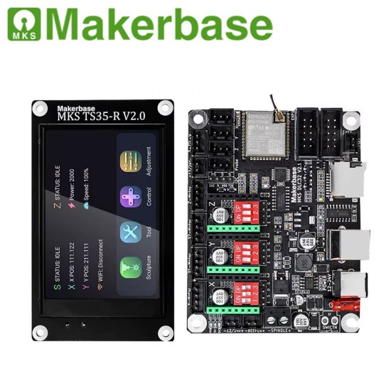 برد کنترلر Makerbase MKS DLC32 همراه با نمایشگر رنگی و لمسی MKS TS35-R