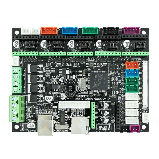 برد کنترلر پرینترهای سه بعدی Makerbase MKS Robin Nano V 1,2 32Bit همراه با نمایشگر رنگی و لمسی TFT35 Robin