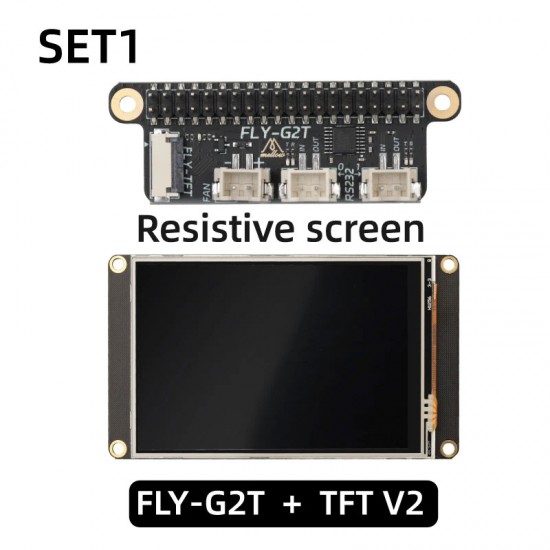 پکیج نمایشگر لمسی مقاومتی Mellow Fly TFT V2 3.5 inch نمایشگر ۳.۵ اینچ مقاومتی ملو Mellow Fly TFT V2 برد واسط FLY G2T مانیتور لمسی ۵۰ فریم SPI پرینتر سه بعدی کلیپر وورون شاپ