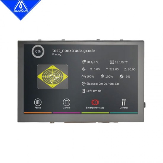 نمایشگر ۵ اینچ ملو Mellow FLY HDMI5 LCD مانیتور لمسی خازنی اچ دی ام آی کلیپراسکرین Klipper Screen پرینتر سه بعدی وورون شاپ