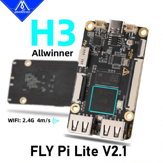 مینی کامپیوتر پردازشی کات کلیپر Mellow Fly-Pi-Lite V2.1 برد پردازشی ملو Mellow Fly-Pi-Lite V2.1 جایگزین رسپبری پای مخصوص فریمور کلیپر پرینتر اندر و وورون شاپ