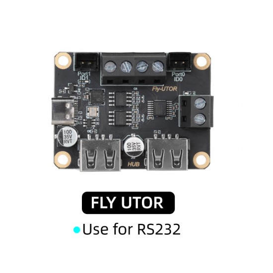 مبدل صنعتی RS232 پرینتر سه بعدی مدل Mellow FLY-UTOR برد توسعه ملو Mellow FLY UTOR هاب مبدل UART به RS232 پرینتر سه بعدی یو اس بی هاب کلیپر وورون شاپ