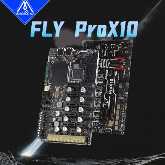 ابر مادربرد پرینتر سه بعدی Klipper مدل Mellow Fly ProX10 مادربرد ۱۰ محوره ملو Mellow Fly ProX10 غول ۵۵۰ مگاهرتز کلیپر با سوکت رسپبری پای CM4 ولتاژ بالا پرینتر سه بعدی وورون ۲.۴ شاپ