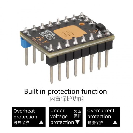 درایور استپر موتور ملو Mellow TMC2240 v1.0 فوق ساکت جایگزین TMC2209 ارتباط SPI و UART پرینتر وورون شاپ