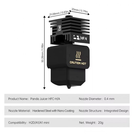 هات‌اند پرسرعت BIGTREETECH مدل Panda Juicer با نازل فولاد سخت