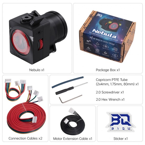 اکسترودر دایرکت درایو سبک BIQU Nebula با سیستم دنده دوقلو سخت کاری شده مخصوص فیلامنت TPU