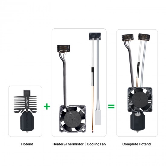 Hotend کامل با نازل استیل سخت شده 0.4mm شرکت Bambu Lab سری P1