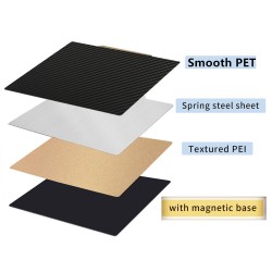 صفحه چاپ منعطف و مغناطیسی از جنس استیل با روکش PEI و PET سایز 300x300 میلی متر صفحه چاپ منعطف و مغناطیسی از جنس استیل با روکش PEI و PET سایز 300x300 میلی متر