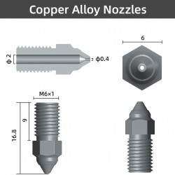 نازل High Speed اکسترودر CHT آلیاژ کروم زیرکونیوم مس قطر 0.4mm کریلیتی مناسب فیلامنت 1.75