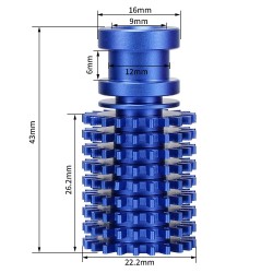 هیت سینک آلومینیومی نسخه جدید Hotend مدل Bowden E3D V6 مناسب برای فیلامنت 1.75mm هیت سینک آلومینیومی نسخه جدید Hotend مدل Bowden E3D V6 مناسب برای فیلامنت 1.75mm