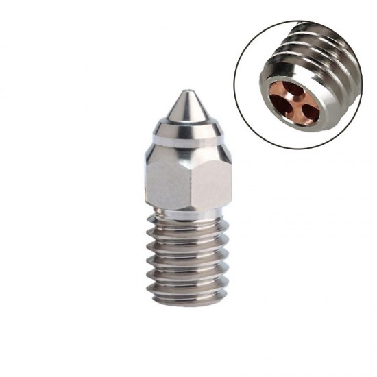 نازل High Speed اکسترودر CHT آلیاژ کروم زیرکونیوم مس قطر 0.4mm کریلیتی مناسب فیلامنت 1.75
