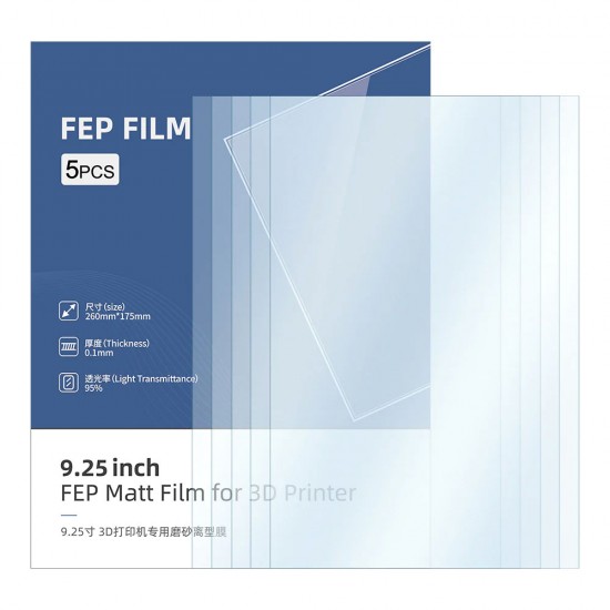 فیلم FEP سایز 9.25 اینچی برند انی کیوبیک FEP Matt Film 9.25 inch Anycubic بسته پنج تایی