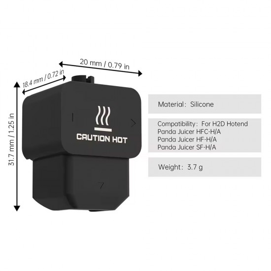 کاور سیلیکونی مدل H2D مشکی جوراب سیلیکونی مشکی نسوز مخصوص محافظت از هات اند پرینترهای A1، H2D و P2S