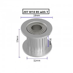 پولی هرز گرد 20 دندانه GT2-20 شافت 5mm عرض 10 میلی متری پولی هرز گرد 20 دندانه GT2-20 شافت 5mm عرض 10 میلی متری