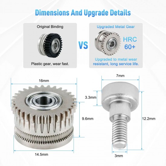 چرخ‌دنده Drive فولادی نیکل‌پلیت مناسب Ender-3 V3 و سری K1