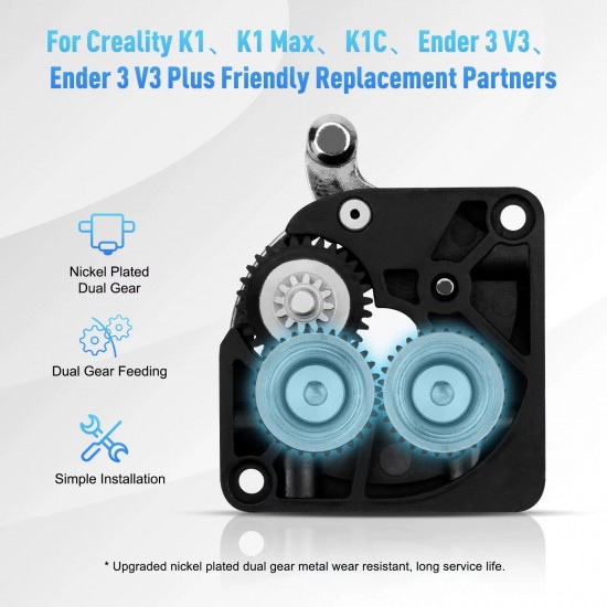چرخ‌دنده Drive فولادی نیکل‌پلیت مناسب Ender-3 V3 و سری K1