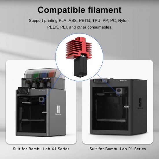 هات اند ارتقایافته TZ4.0 با نازل یکپارچه فولاد سخت مخصوص پرینترهای بامبولب سری X1 و P1