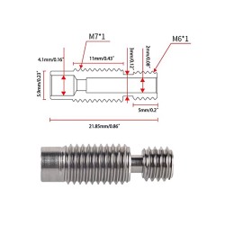 پیچ سوراخدار تیتانیومی اکسترودر پرینتر سه بعدی E3D V6 پیچ سوراخدار تیتانیومی اکسترودر پرینتر سه بعدی E3D V6