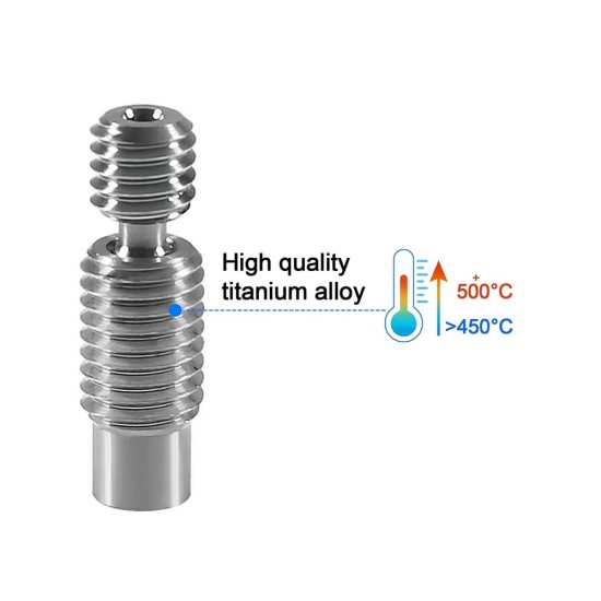 لوله هیت‌بریک Titanium برای هات‌اند V6 (فیلامنت ۱.۷۵ mm)