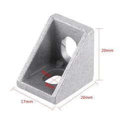 نبشی آلومینیومی 90 درجه مناسب برای پروفیل آلومینیومی سری 20