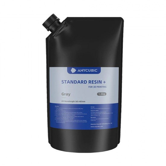 رزین استاندارد پلاس 1.5 کیلوگرمی برند انی کیوبیک رنگ خاکستری Anycubic Standard Resin+ 1.5Kg