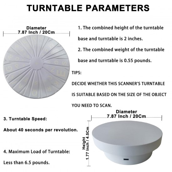 صفحه گردان ساده اسکنر سه بعدی 3DMakerpro Basic Turntable اتوماتیک ۳۶۰ درجه