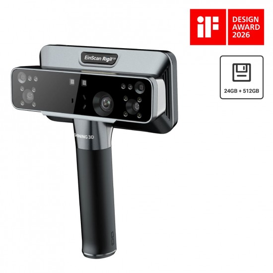 اسکنر سه بعدی مستقل EinScan Rigil Lite مجهز به ۳۴ خط لیزر آبی و نمایشگر لمسی 2K AMOLED ساخت شاینینگ تری دی