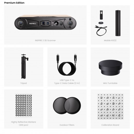 اسکنر سه بعدی ریواپوینت Revopoint INSPIRE 2 مجهز به لیزر چندخطه مادون قرمز و دقت ۰.۰۳ میلی متر سبک دستی