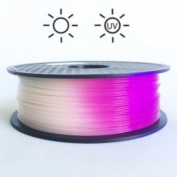 فیلامنت PLA تغییر رنگ در برابر نور 1.75mm (سفید به بنفش روشن) فیلامنت PLA تغییر رنگ در برابر نور 1.75mm (سفید به بنفش روشن)