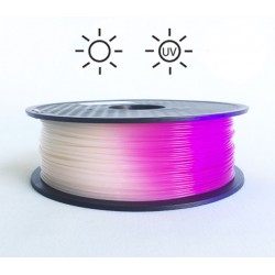 فیلامنت PLA تغییر رنگ در برابر نور 1.75mm (سفید به بنفش روشن) فیلامنت PLA تغییر رنگ در برابر نور 1.75mm (سفید به بنفش روشن)
