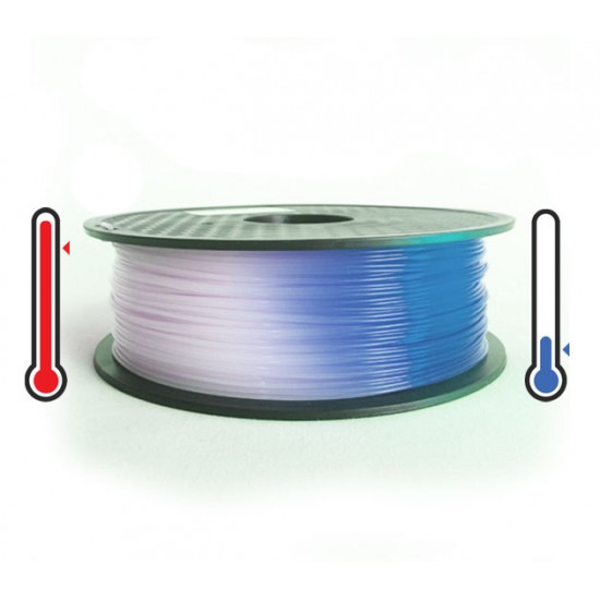فیلامنت PLA تغییر رنگ در برابر حرارت 1.75mm (سفید به آبی)