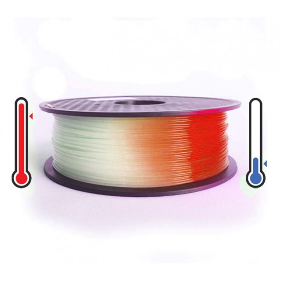 فیلامنت PLA تغییر رنگ در برابر حرارت 1.75mm (نارنجی به سفید)