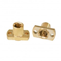 مهره لید اسکرو برنجی T8 مستطیلی Lead 8mm pitch 2mm مهره لید اسکرو برنجی T8 مستطیلی Lead 8mm pitch 2mm