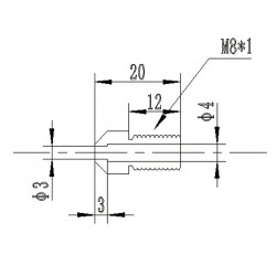 نازل 3mm فولاد ضد زنگ با سر رزوه M8 و ورودی 4 میلی متر