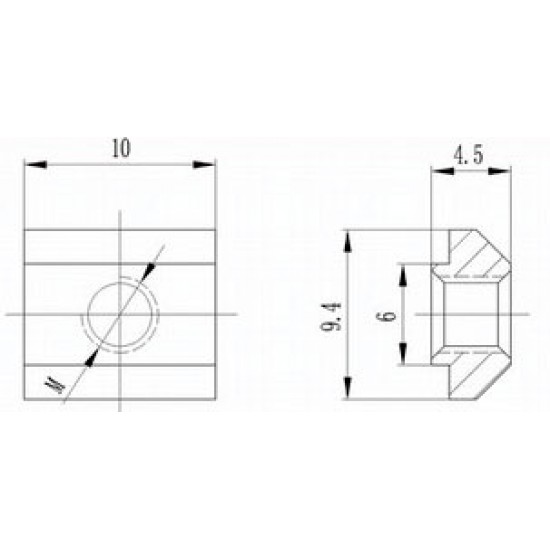 مهره T مربعی شماره M5 مناسب برای پروفیل آلومینیومی سری 20