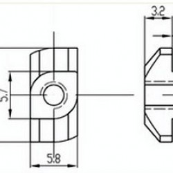 مهره T شماره M3 مناسب برای پروفیل آلومینیومی سری 20